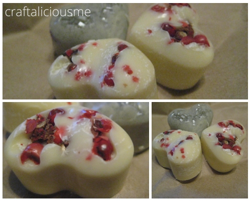 white chocolate pralines with red pepper