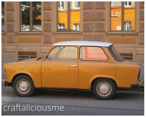 orange trabant in Berlin