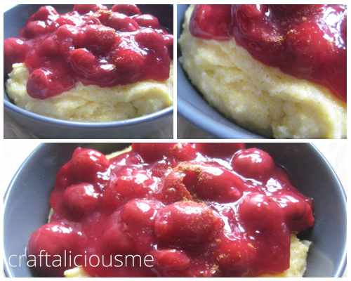 semolina with hot cherries