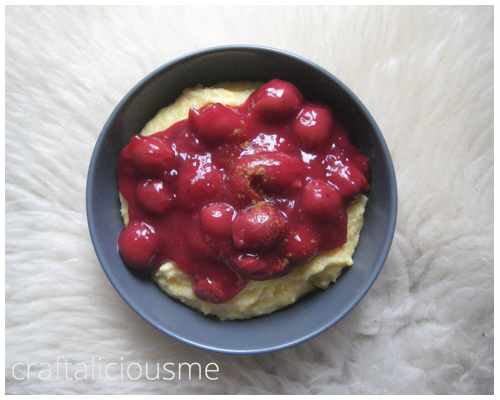 semolina with hot cherries