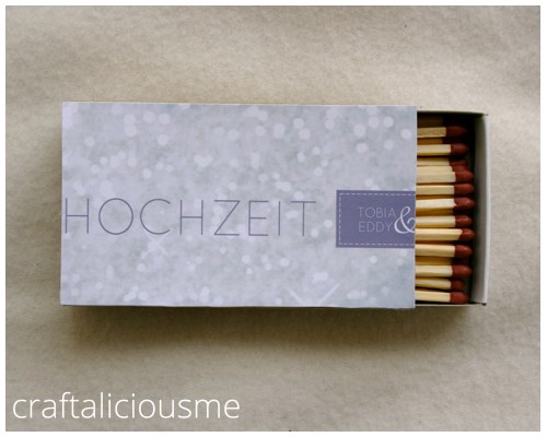 DIY match box wedding favors