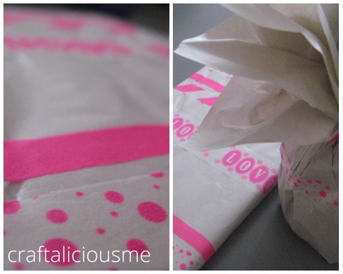 gift wrapping with masking tape