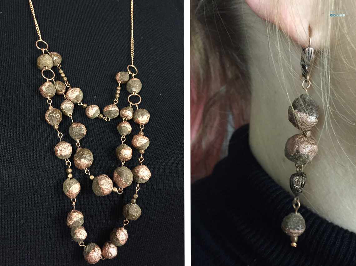 necklace out of bridal boquet