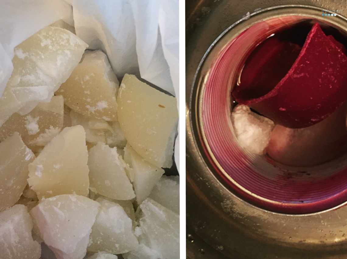 melting wax for candle making
