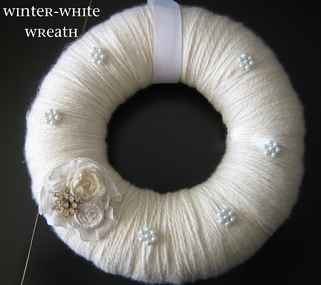 Pinterest Inspiration by PeppermintPlum white yarn wreath