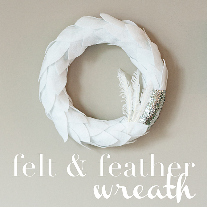 Pinterest Inspiration white felt feather wreath