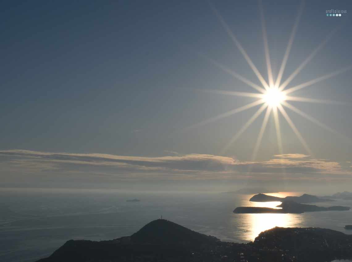 Sun over croatian coast at the moment