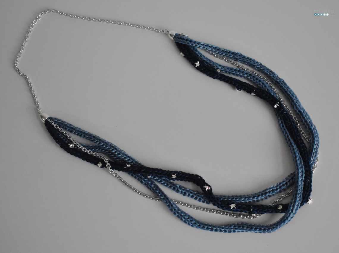 french knitted necklace