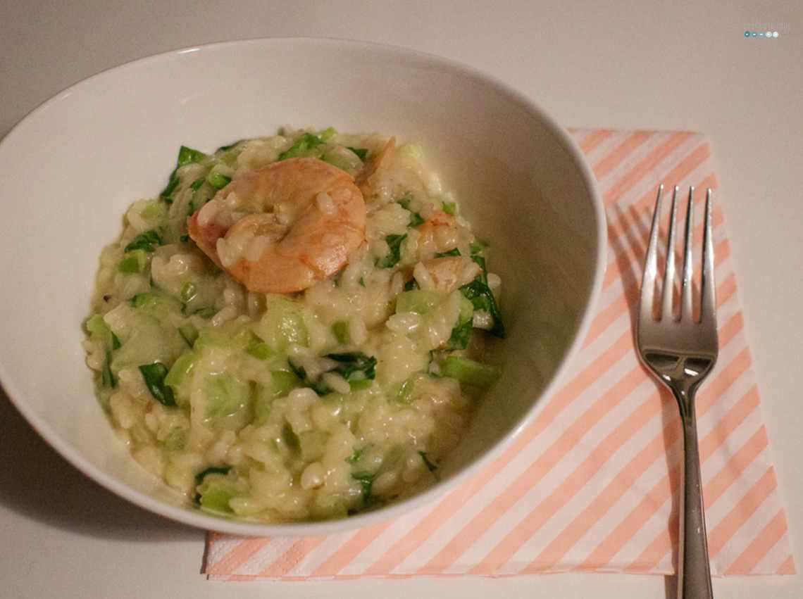 Risotto with Shrimp and Pak Choi
