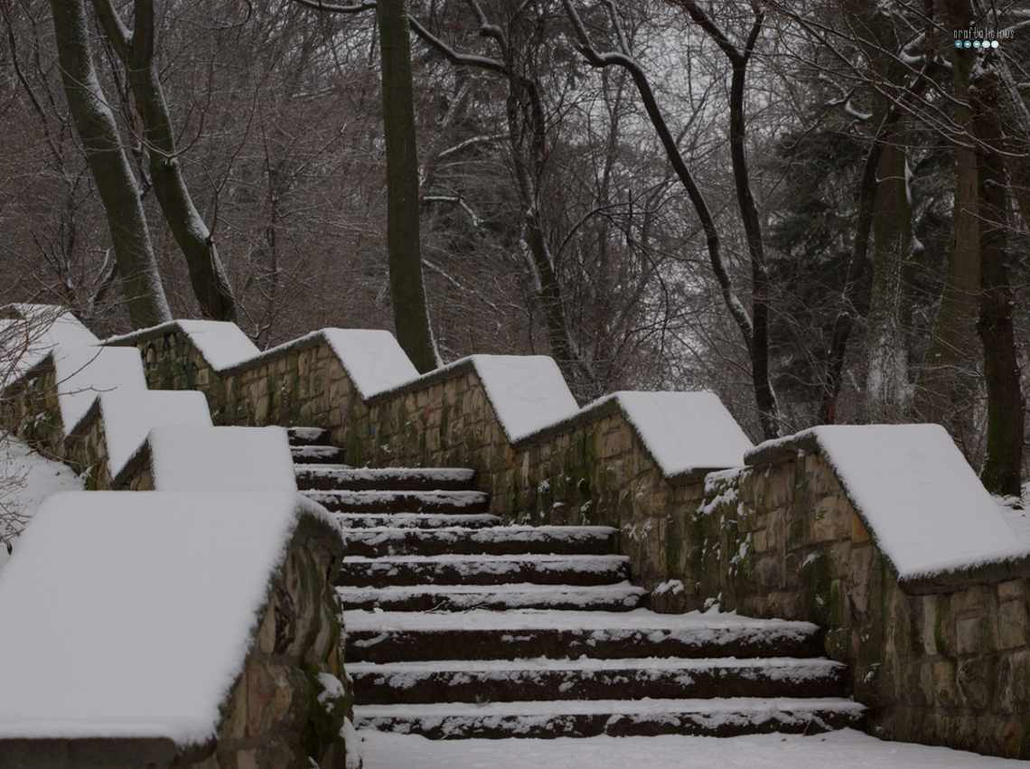 snowy stair pattern