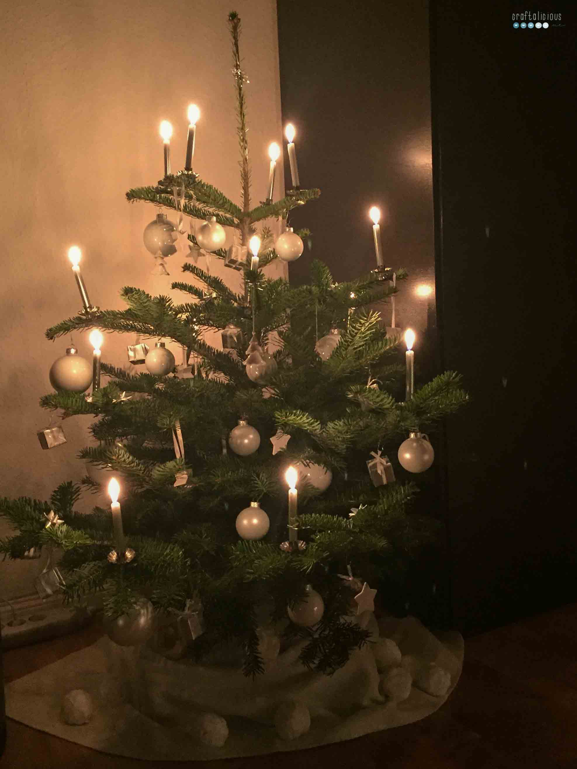 white silver christmas tree