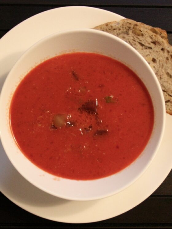 yummy red beet coconut soup