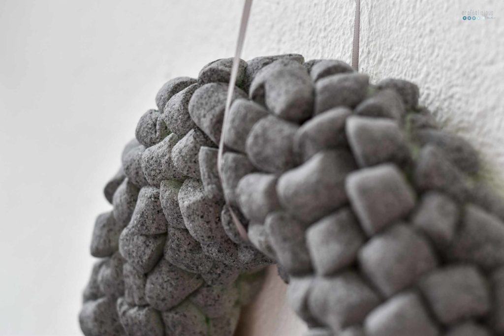 Recycling wreath in concrete finish detail craftaliciousme seeking creative life