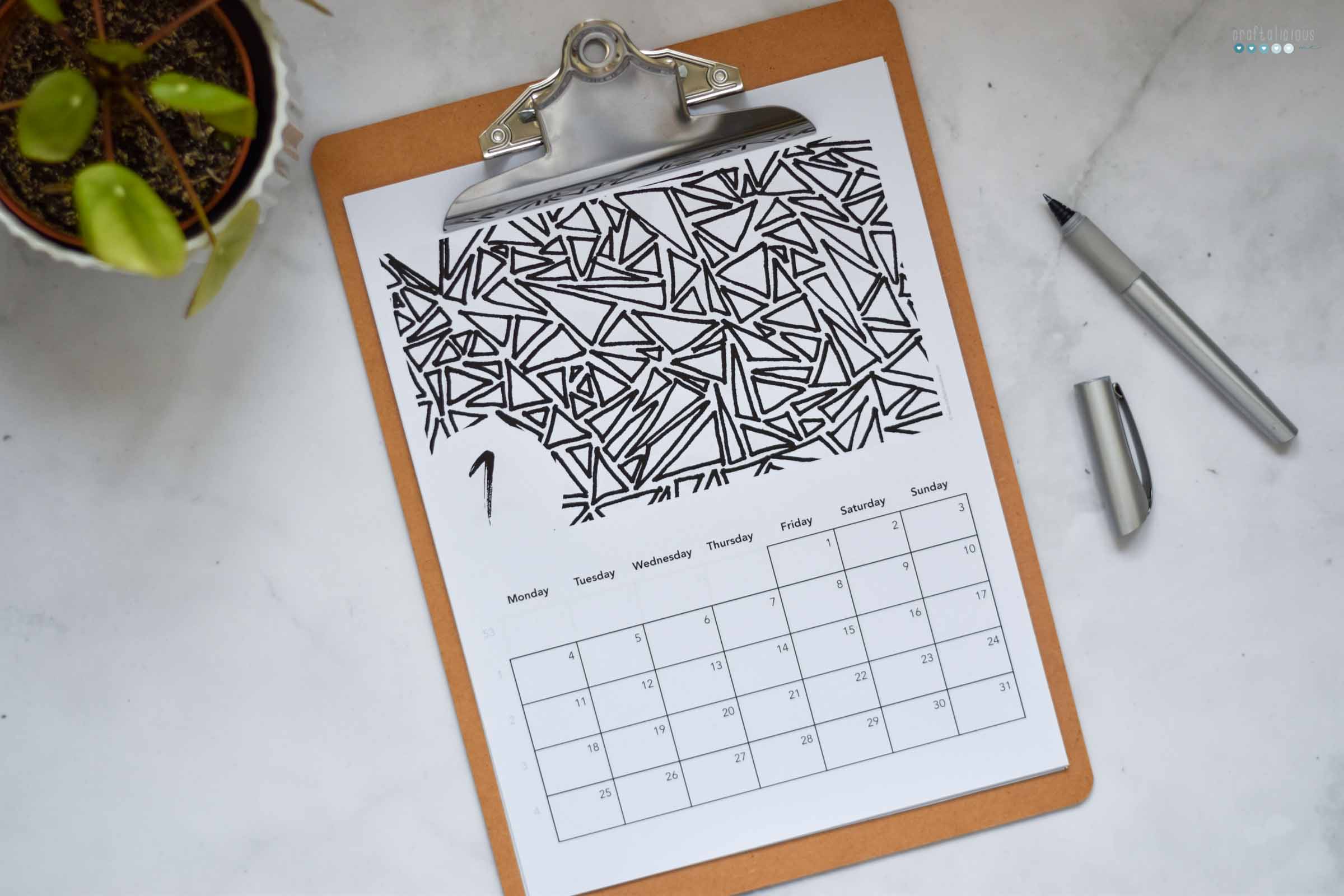 Printable Pattern Calendar 2021 {Freebie} craftaliciousme