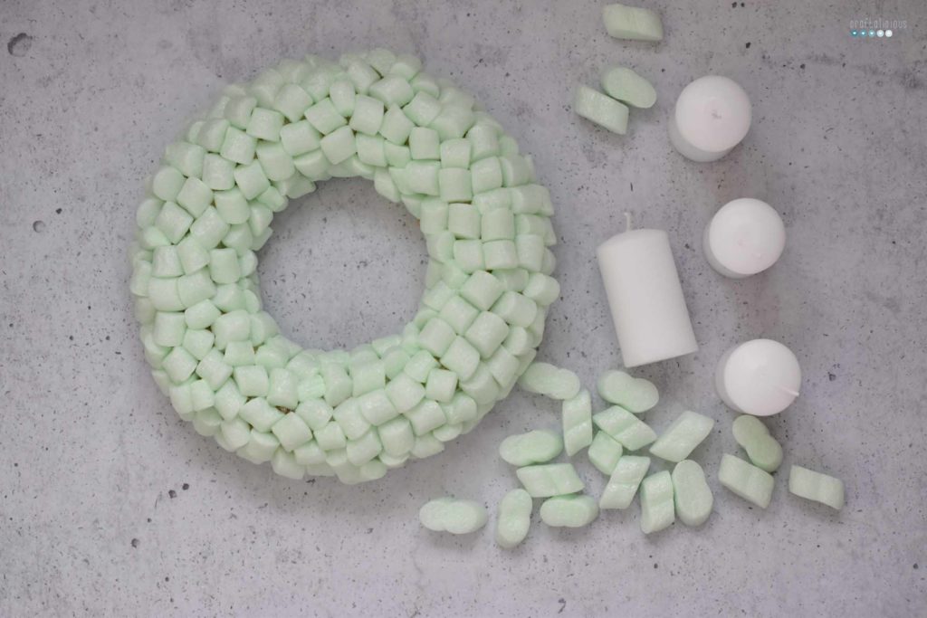 recycling styropor wreath craftaliciousme seeking creative life