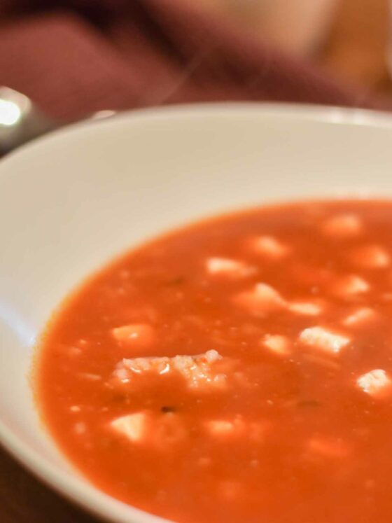 hot tomatoe soup with rice