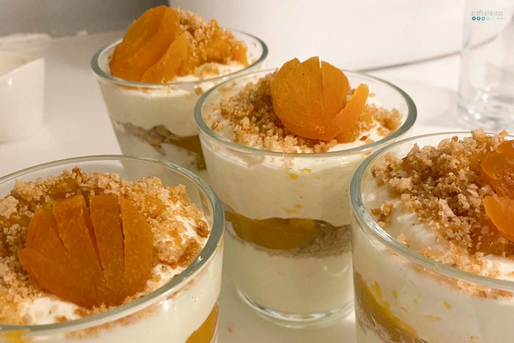 birthday present for mom apricot trifle dessert in four glasses