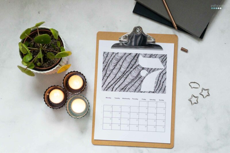 free printable lineart calendar craftaliciousme