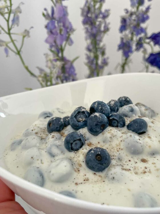 summer breakfast blueberry quark curd