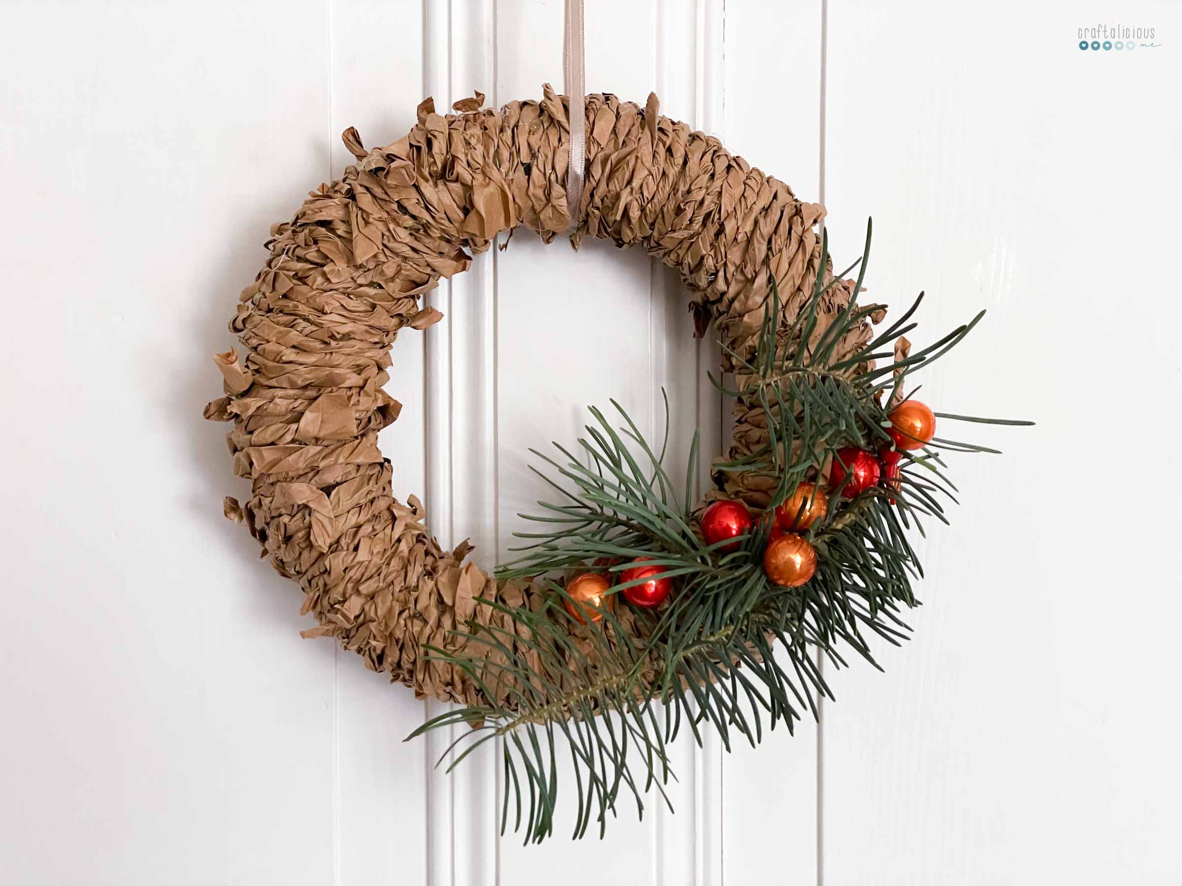 craft paper recycling wreath